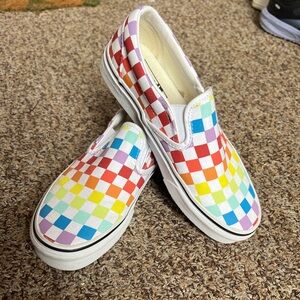 Rainbow Checker Vans